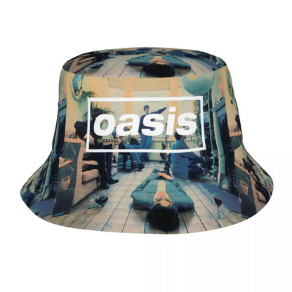 Streetwear O-Oasis Rock Collage Bucket Hats Teen Lightweight Outdoor