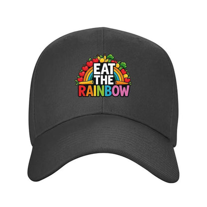 Eat The Rainbow Vegetables Fruits Graphic Baseball Cap