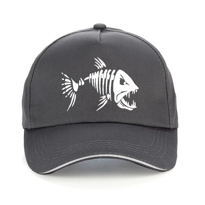 Cartoon Fish Bones Baseball Cap