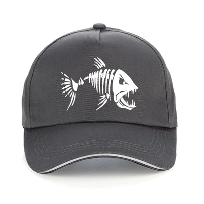 Cartoon Fish Bones Baseball Cap