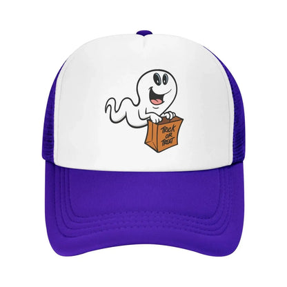 New Mesh Dad Hat Adjustable Washed Trick or Treat Ghost Baseball Cap