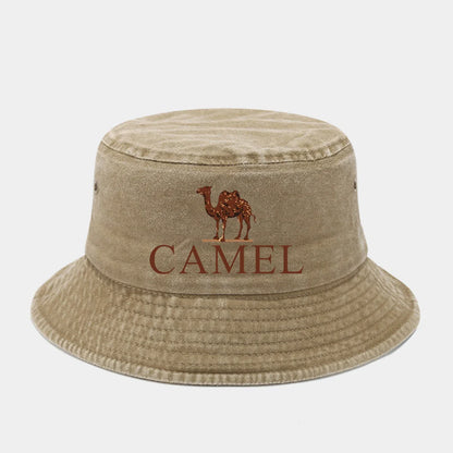 A Fashionable Printed Retro Fisherman Hat With Camel