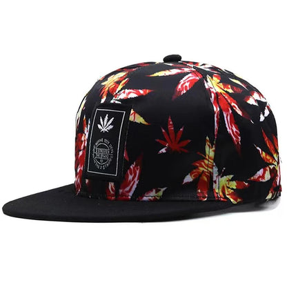 Unisex Fashion Maple Leaf Printing Baseball Cap Snapback Caps Cowboy Hat Men
