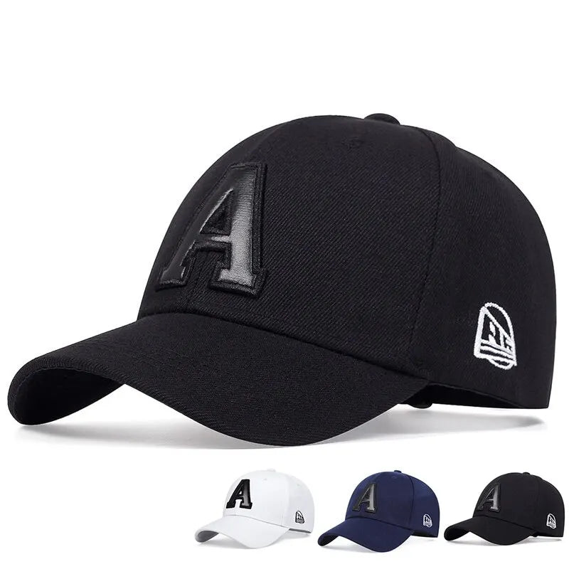 Unisex A Letter Leather Label Embroidery Baseball Caps Spring And Autumn