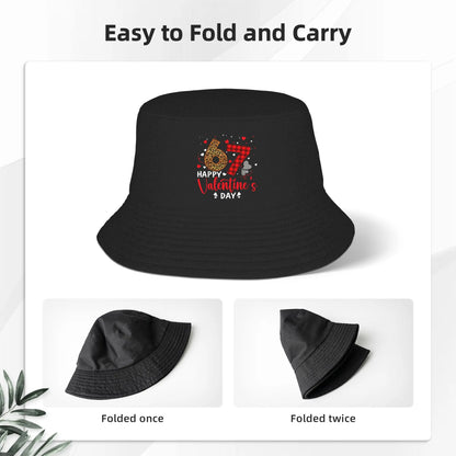 Happy 67 Valentine‘s Day Leopard Plaid Six Seven Bucket Hat