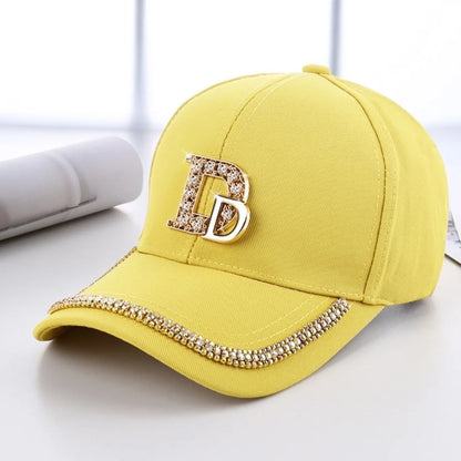 Fashion Diamond D Letter Baseball Cap