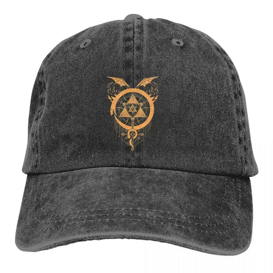 Fullmetal Alchemist Anime Multicolor Hat Peaked Men Women's Gilded Snakes Of Alchemy Baseball Caps