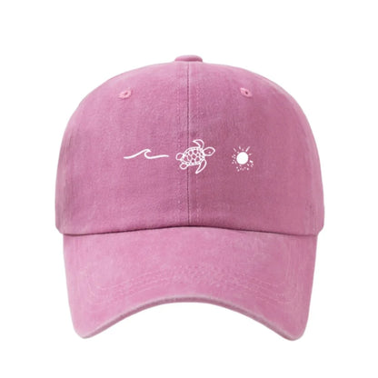Fashion Wave Turtle Baseball Caps Sun Protection Adjustable Sunscreen Hats Men Women