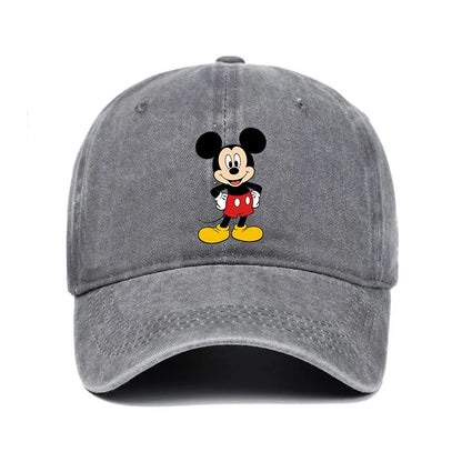 Retro Washed Mickey Mouse Print Baseball Cap
