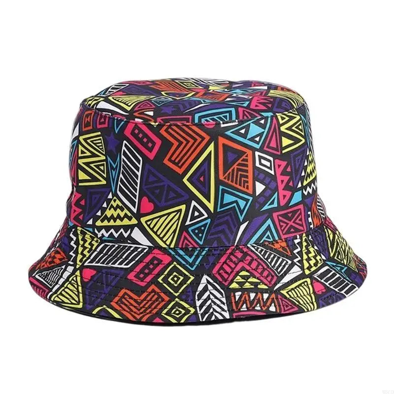 M6CD Fisherman Hat 80s 90s Bucket Hat Cloche Geometric Bucket Hat