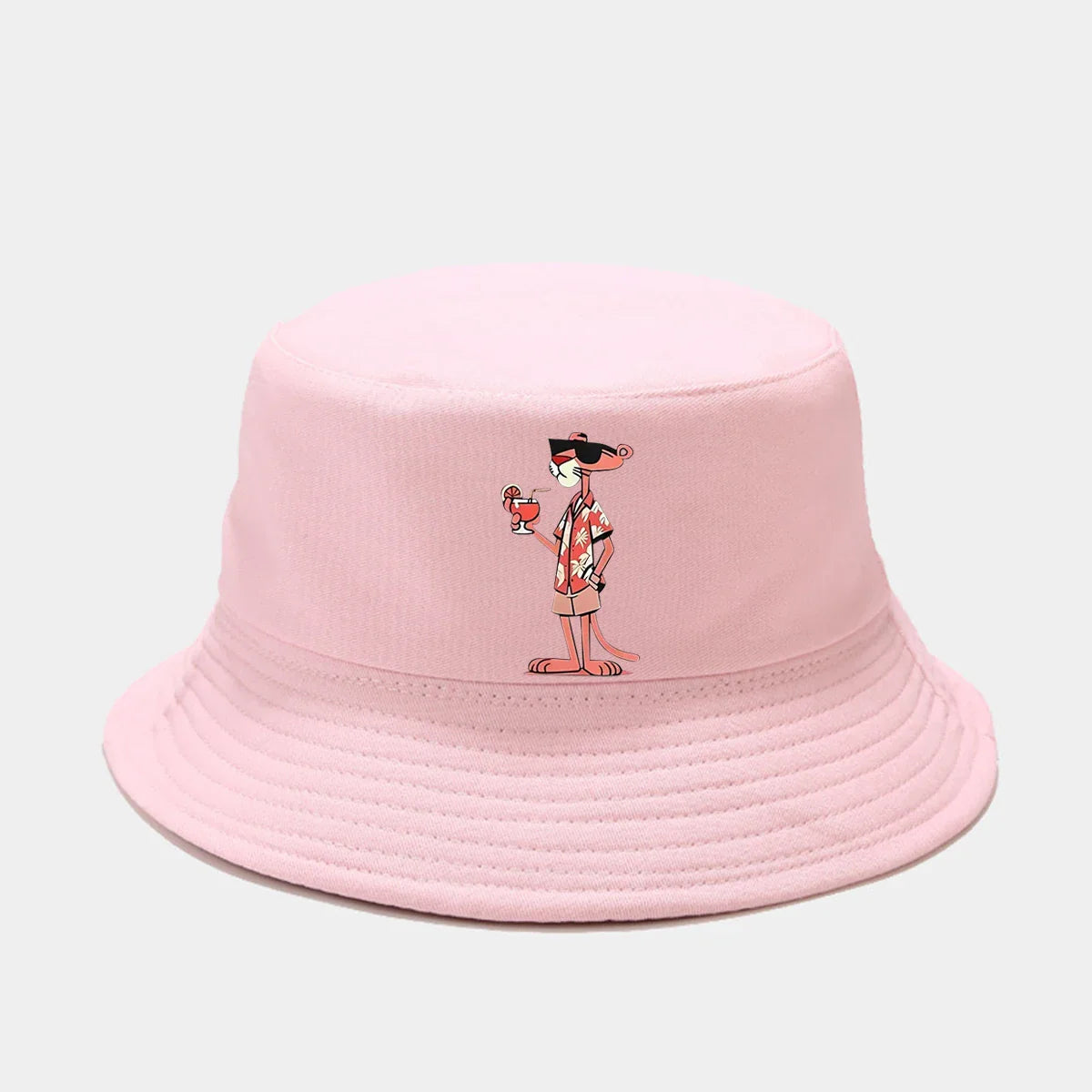 Pink Stylish Printed Outdoor Fisherman Hat