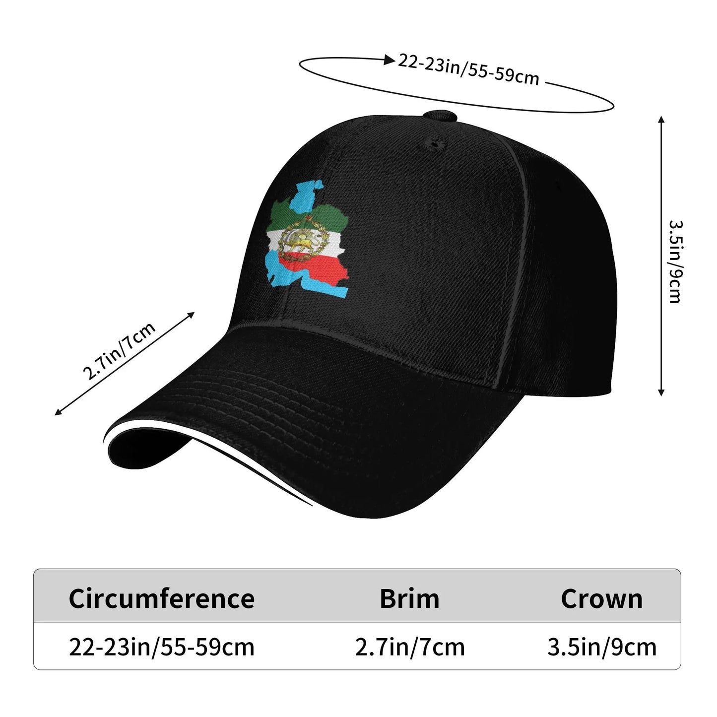 Iran Flag With A Golden Lion Sun Baseball Cap Summer Women Men