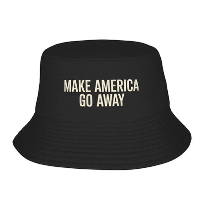 Girls Kawaii Bucket Hat Make America Go Away MAGA