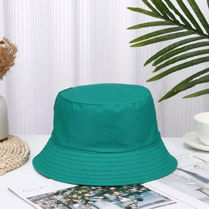 Fashion Cotton Bucket Hats Summer Foldable Sunscreen Panama Hat Solid Color