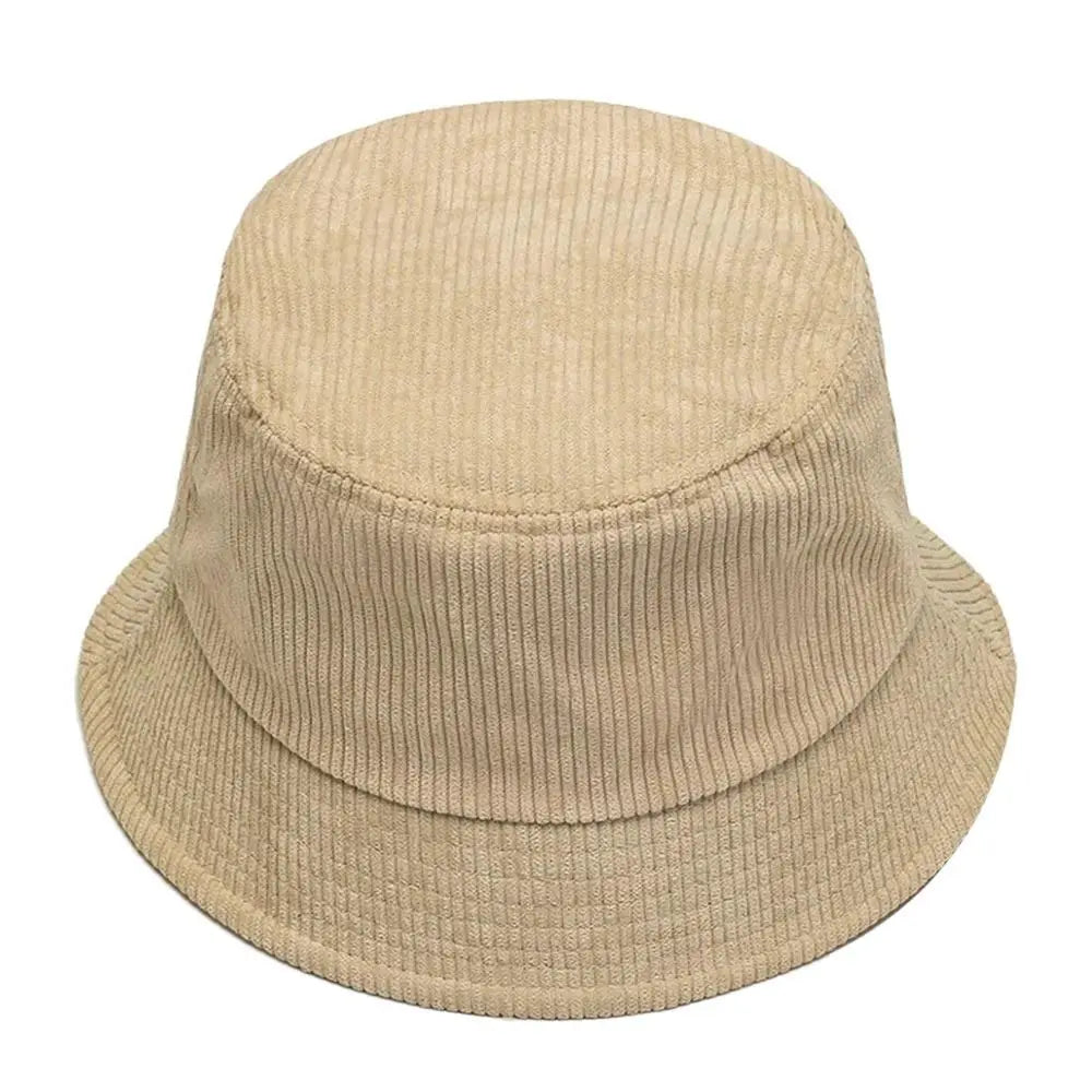 Corduroy Bucket Hat Casual Fisherman Cap Men Women