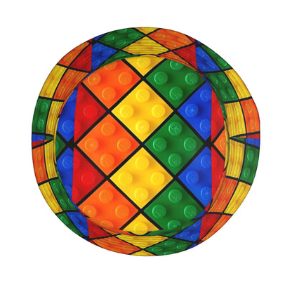One Piece of Building Blocks Rainbow Printed Fisherman Hat Bucket Hat