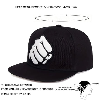 Unisex Fist Leather Label Snapback Cap Hip-hop Hats Spring And Autumn Outdoor
