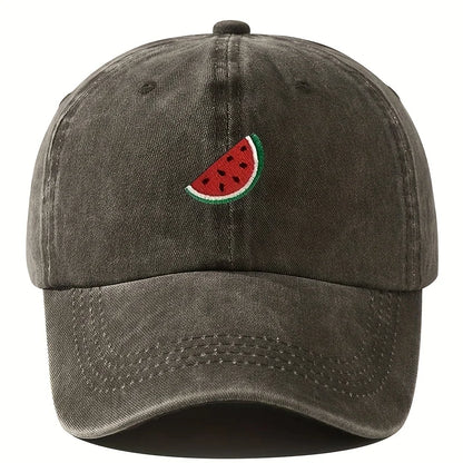 Four Season Baseball Cap With Watermelon Print Pattern For Both Men And Women