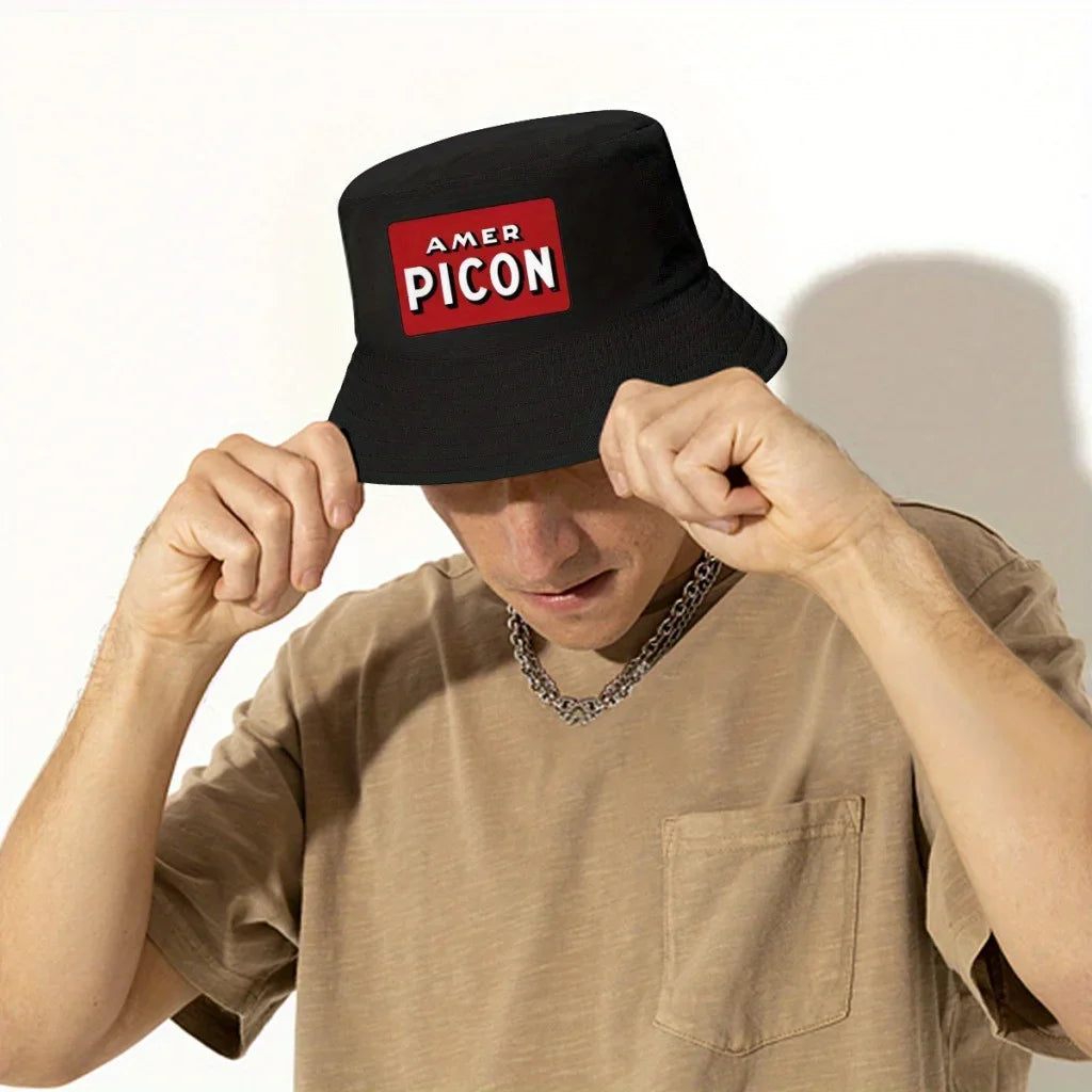 PICON Vintage Style Logo - Amer Picon Red And White Spring Summer Bucket Hat