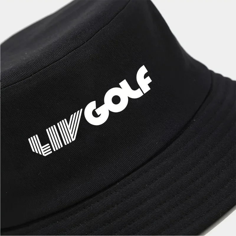 Golf Printed Bucket Hats Couple's Breathable Light Weight Foldable Sun Cap