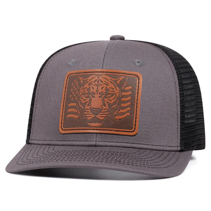 Mesh Hat Richardson Label Leopard Printed Snapbcak Caps