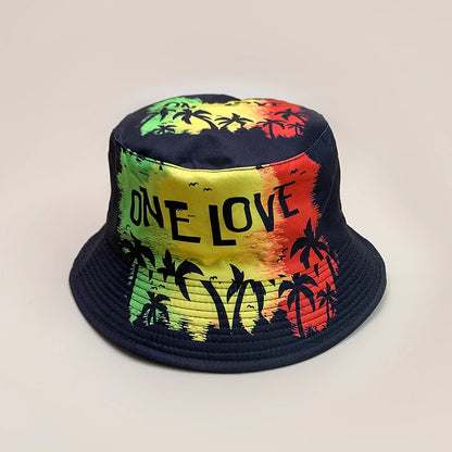 Print Lion Graffiti Letter Bucket Hats New Unisex Fisherman Caps