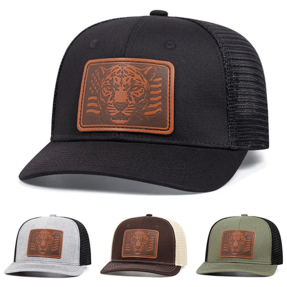 Mesh Hat Richardson Label Leopard Printed Snapbcak Caps