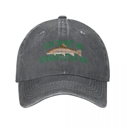 Fish Want Me Women Fear Me Meme Baseball Caps Classic