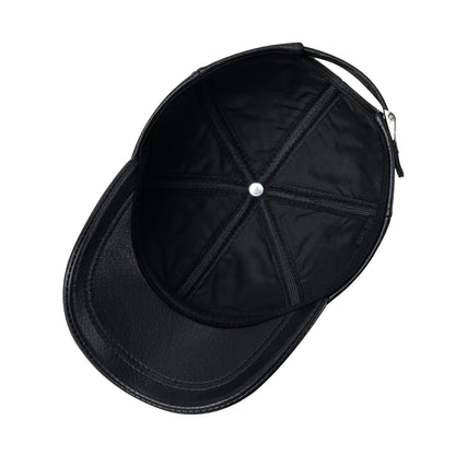FEINION Men's Baseball Cap Winter Driving Hunting Fishing Hat Genuine Leather Ivy Fashion Beret Flat Cap.