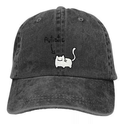 Pure Color Dad Hats Autistic Cat Women's Hat Sun Visor Baseball Caps