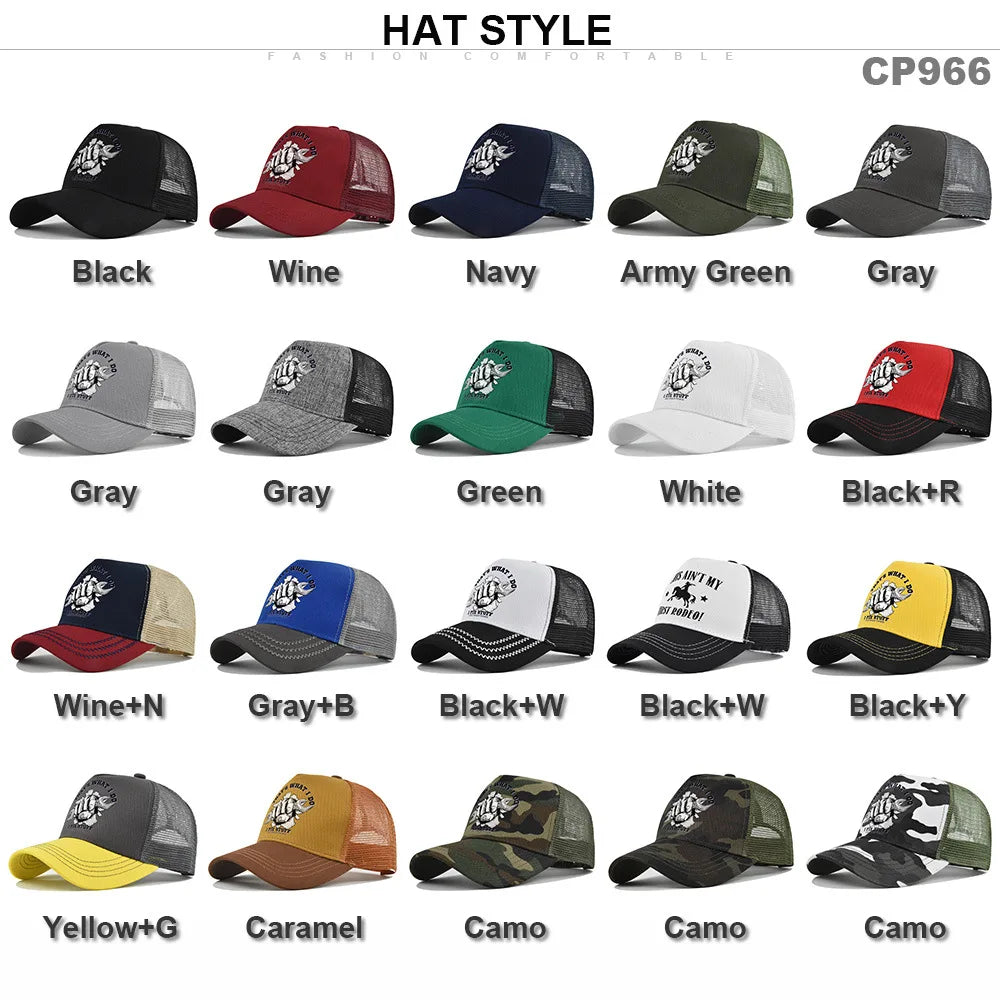 New Fashion Spring Summer Printed Mesh Breathable Baseball Cap