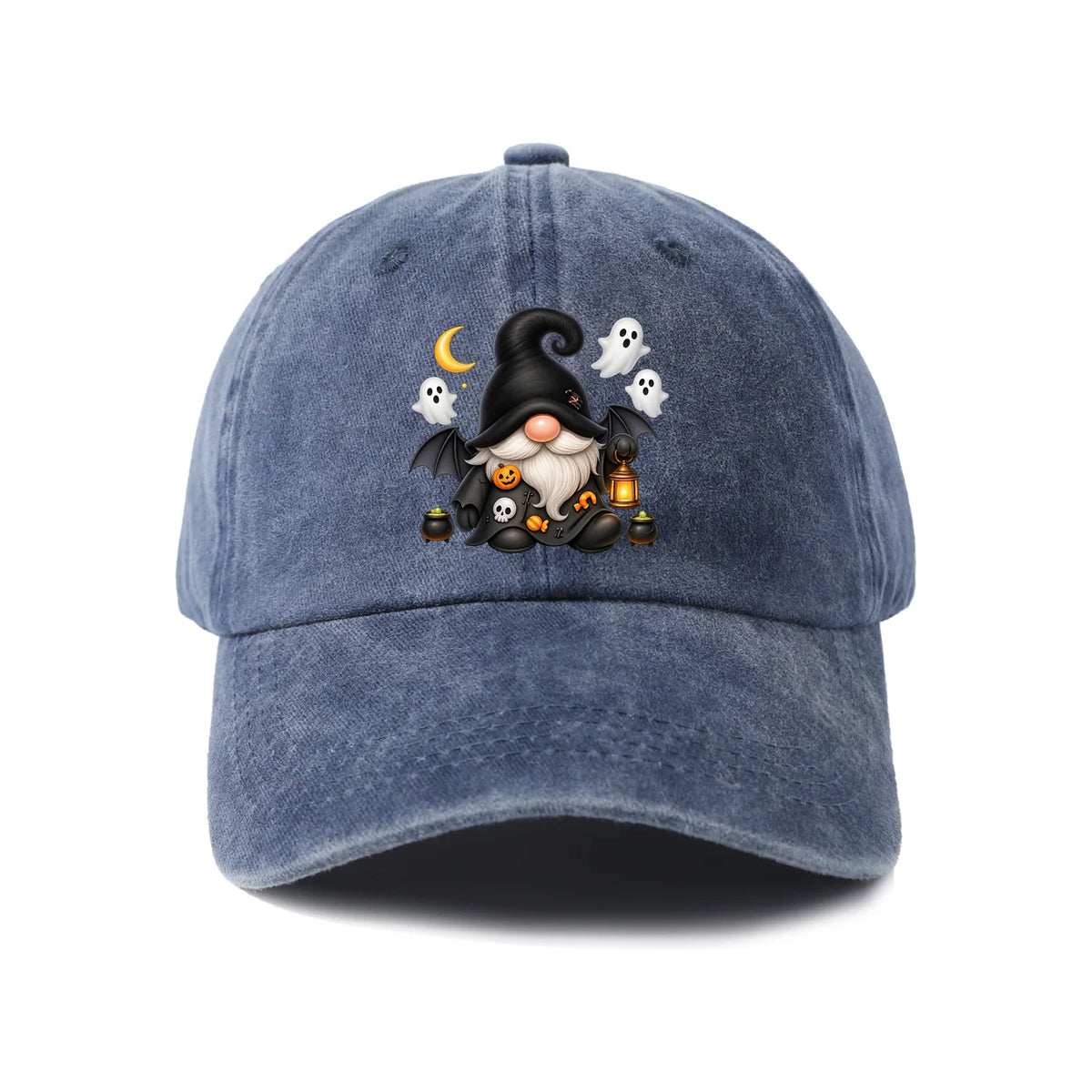Vintage Washed Witch Gnome Ghost Graphic Baseball Cap