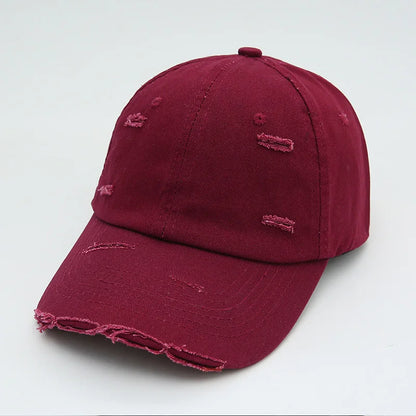 New Washable Hole Baseball Cap For Men Women Hat Solid Sunscreen Baseball Hats