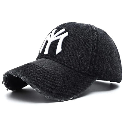 Unisex Letter Embroidery Washed Cowboy Baseball Caps