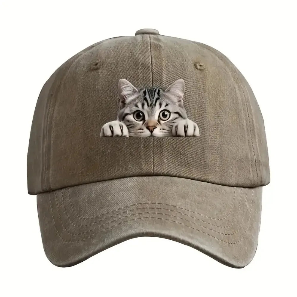 Trend Embroidery Cat Baseball Cap Cool Cat Hat
