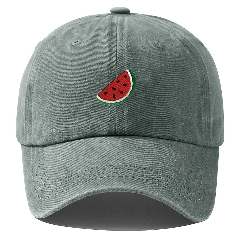 Four Season Baseball Cap With Watermelon Print Pattern For Both Men And Women