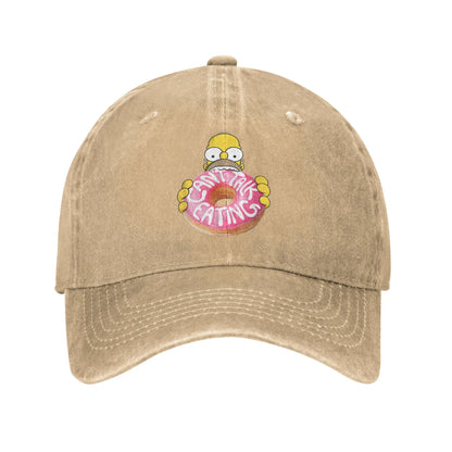 The S-Simpson Homer Can't Talk Eating Donut Baseball Cap