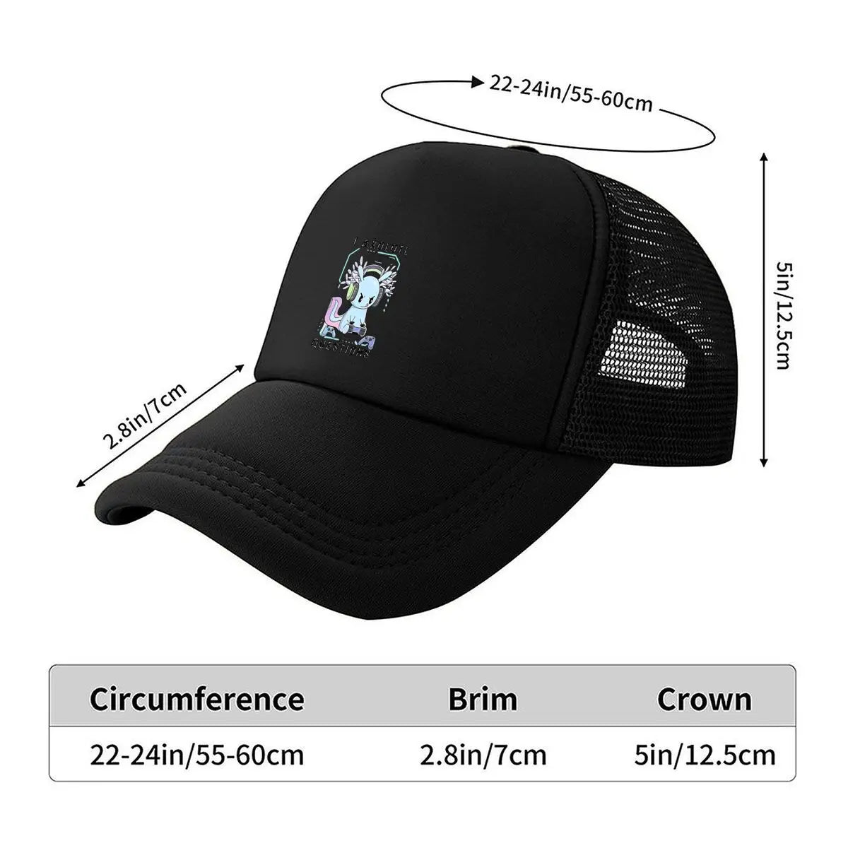 Gaming Axolotl Casual Mesh Baseball Cap