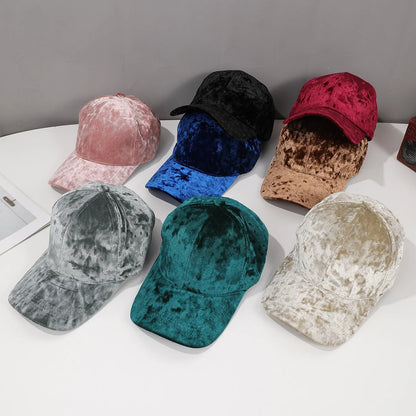 Autumn Winter Velvet Baseball Cap - Unisex Curved Brim Casual Hat