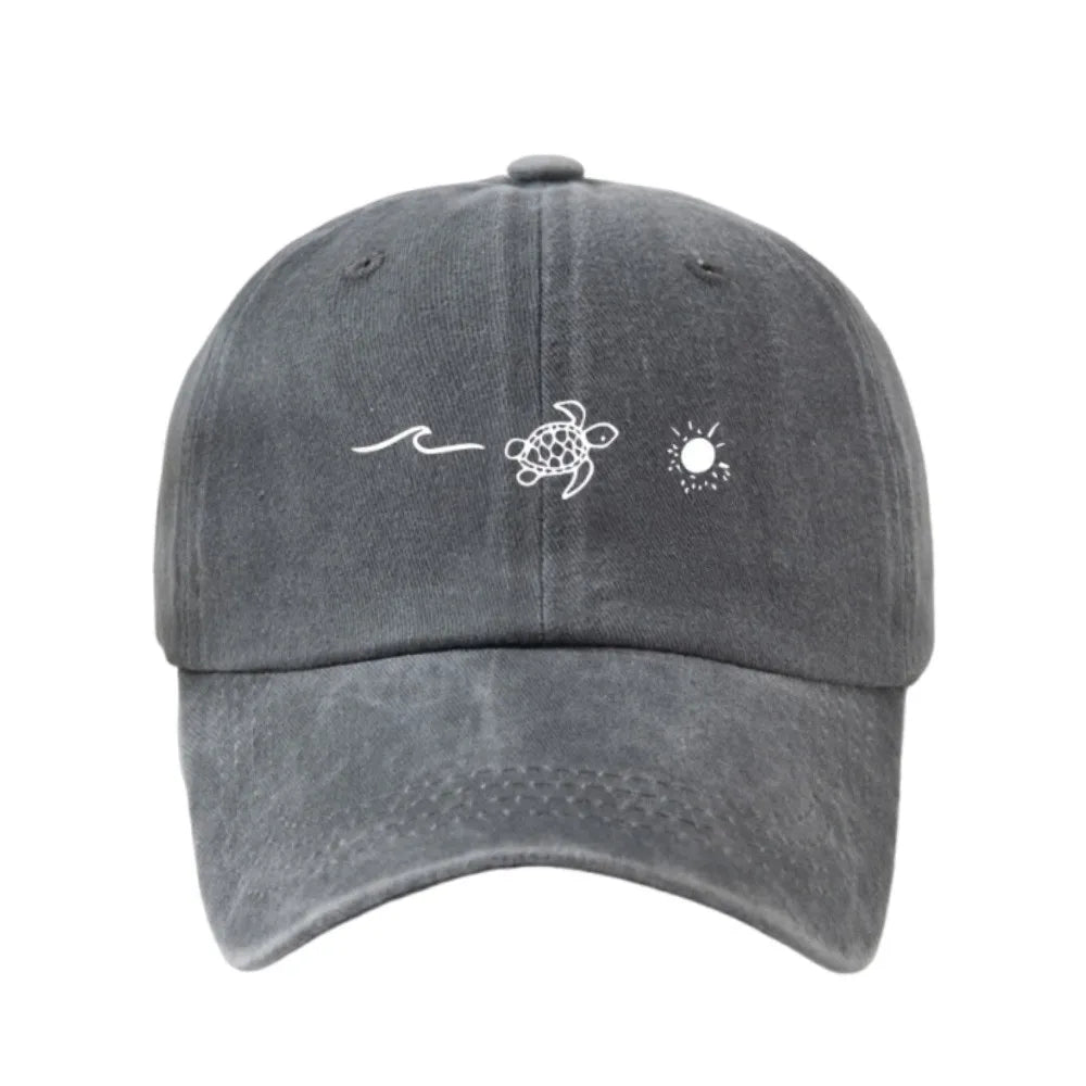 Fashion Wave Turtle Baseball Caps Sun Protection Adjustable Sunscreen Hats Men Women