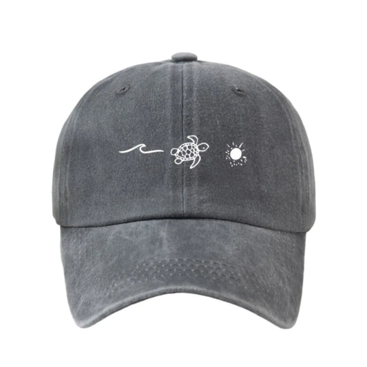 Fashion Wave Turtle Baseball Caps Sun Protection Adjustable Sunscreen Hats Men Women