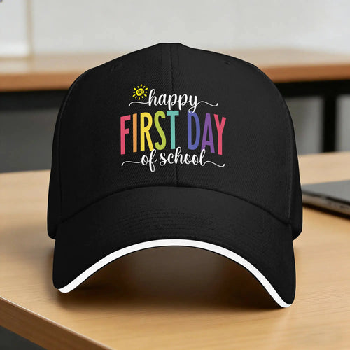 Summer Happy First Day of School Teacher Kids Back to School Baseball Cap