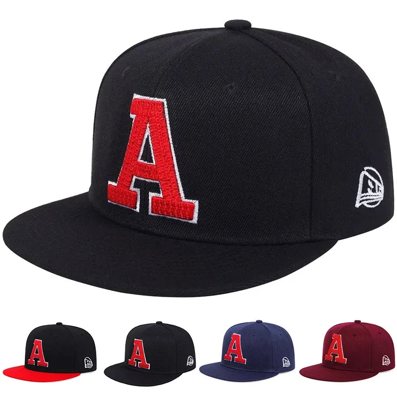 Unisex A Letter Embroidery Hip-hop Hats Snapback Caps