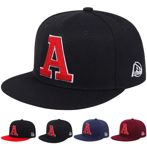 Unisex A Letter Embroidery Hip-hop Hats Snapback Caps