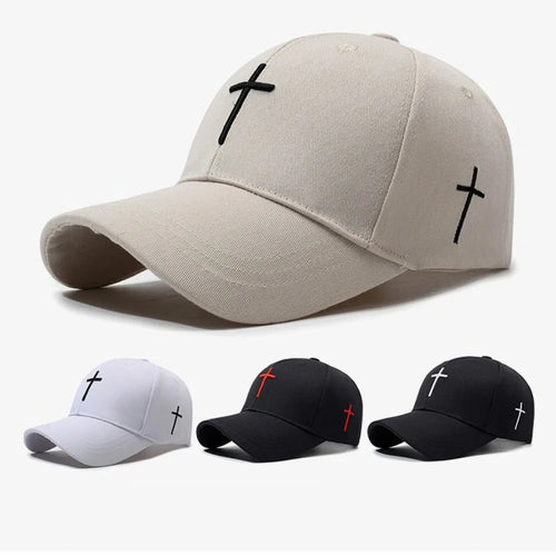 Cross Embroidered Baseball Hat Show Face Small Spring And Autumn