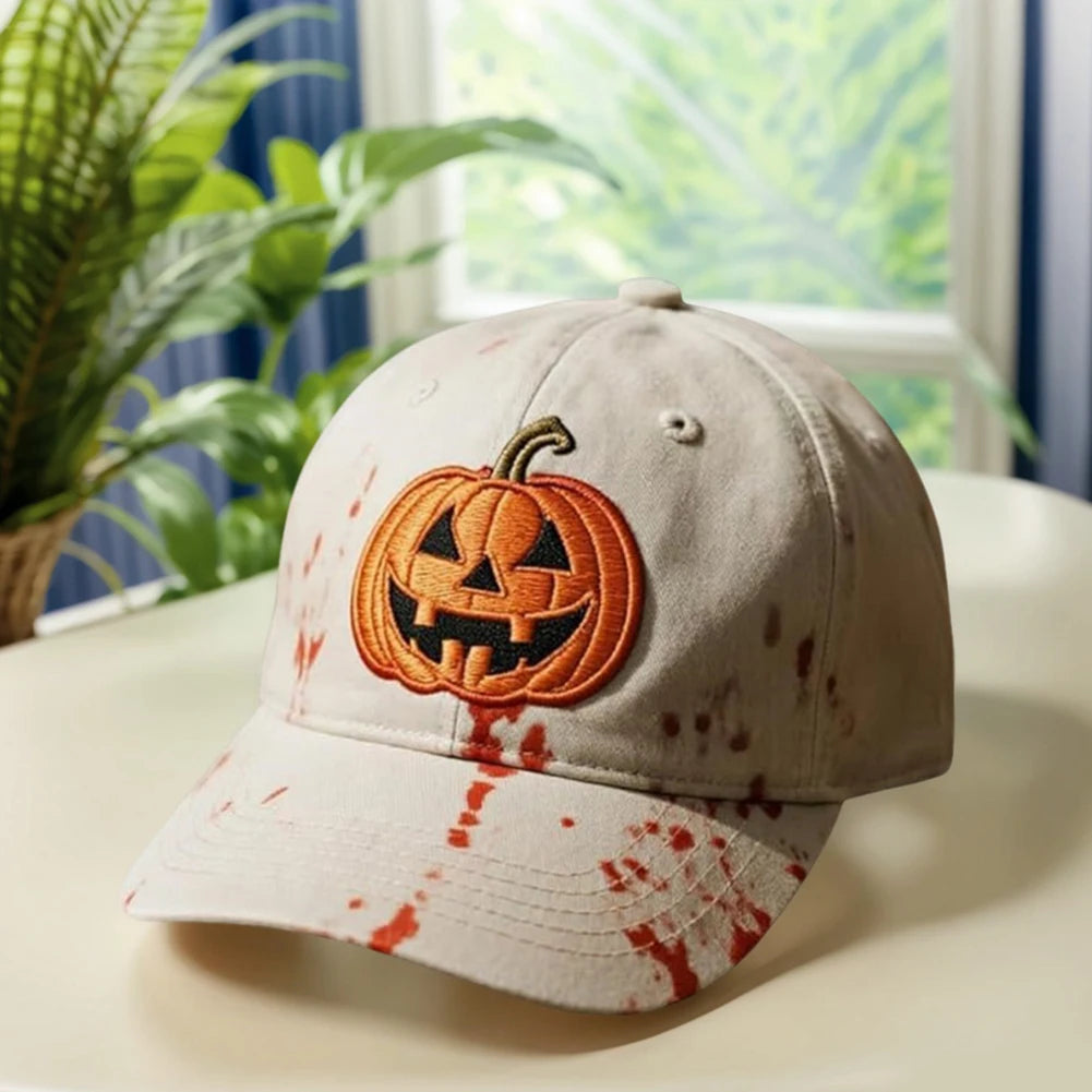 Halloween Pumpkin Face Baseball Hats for Men/Women Pumpkin Embroidery Baseball Caps