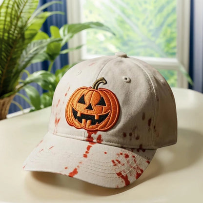 Halloween Pumpkin Face Baseball Hats for Men/Women Pumpkin Embroidery Baseball Caps