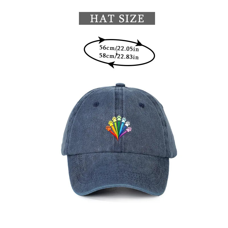 Rainbow Paw Ponytail Baseball Cap