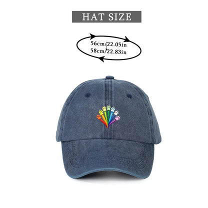 Rainbow Paw Ponytail Baseball Cap