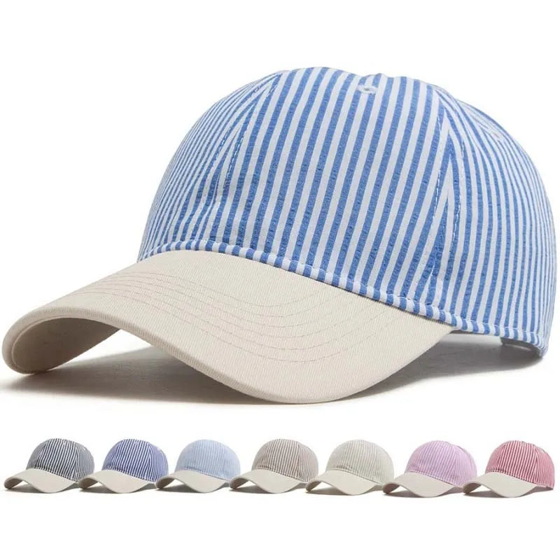 Fashion Korean Style Striped Soft Top Baseball Cap